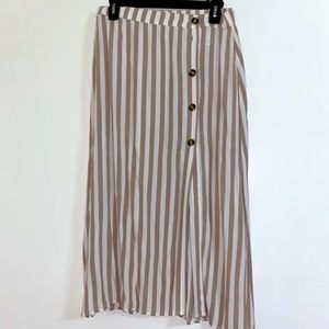Striped midi skirt